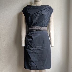 Draped Neck Dress w/Removable Belt